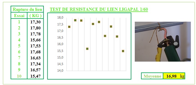 Etude technique : Résultats des tests de résistance du lien
